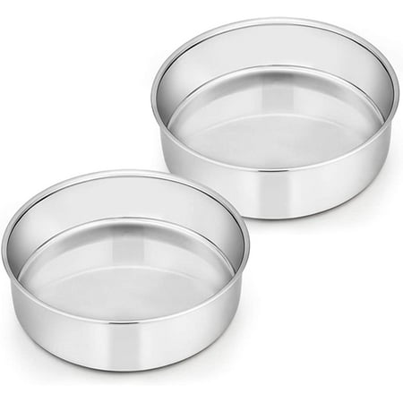 wruas Cake Pans,6 Inch Cake Pan Set of 2. Stainless Steel
