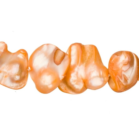 Apricot Freshwater Cultured Pearls Natural Teardrop, D+ Graded, 18x5x14mm (Approx.), 15.5Inch