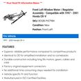 thumbnail image 2 of Front Left Window Motor / Regulator Assembly - Compatible with 1997 - 2001 Honda CR-V 1998 1999 2000, 2 of 2