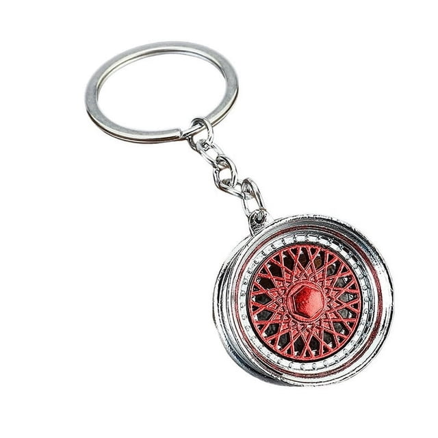 Wheel Rim Keychain Wheel Rim Keychain Cool 3D Zinc Alloy Multi-colored Auto Parts Car Key Ring Pendant Backpack Ornament