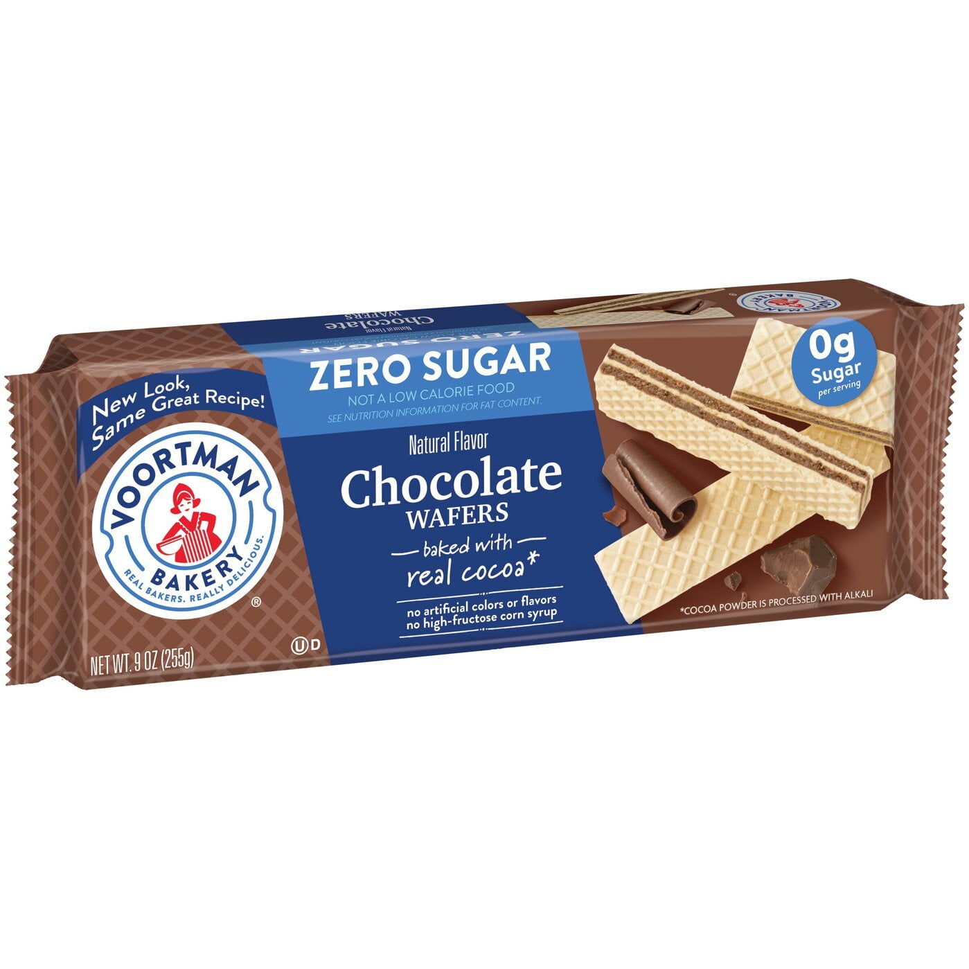 Voortman Sugar-Free Chocolate Wafer Cookies, 9 oz (Pack of 6)