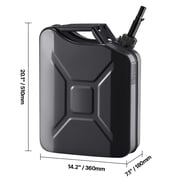 VEVOR Metal Fuel Container, 5.3 Gallon, Fuel Jerry Can with Spout and Comfort Handle, 6 L/min Max Flow Rate, Leakproof & Corrosion-resistant Metal Gas Tank Most Cars Motorcycle ATV UTV, Black