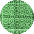 thumbnail image 1 of Ahgly Company Indoor Round Oriental Emerald Green Traditional Area Rugs, 4' Round, 1 of 4