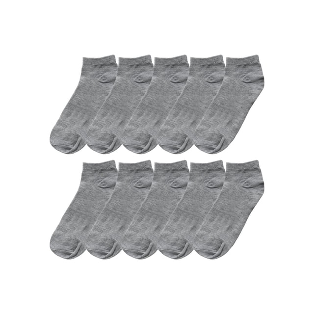 INSPIRAR CHIC Calcetines de tobillo bajos de 10 pares para mujer pequeños en gris