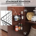 thumbnail image 3 of Hanging Kitchen Baskets Wire Storage Basket Over the Cabinet Door Organizer, No Drilling Adhesive Basket for Cabinet Pantry Organization and Kitchen, Bathroom, Storage, 2 Pack, Black, 3 of 8