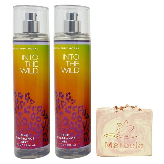 Bath & Body Works Into The Wild 2 Pack Fragrance Mist Bundle with a Himalayan Salts Springs Bar Soap - Full Size