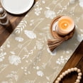 thumbnail image 3 of Table Runners 120 Inches Long Dress Scarves, Beige Wildflowers Farmhouse Coffee/Dining/Kitchen Table Decor Table Runner for Living Room, Farmhouse Floral Botanical Leaves 13x120 Inch, 3 of 9