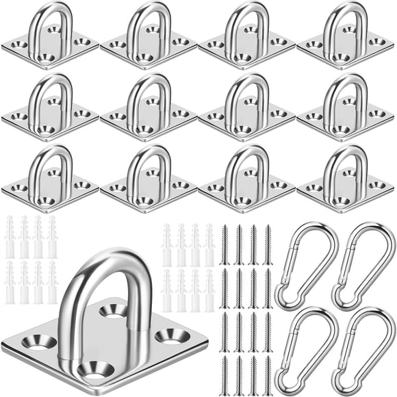 Exceptional 12 Pcs Eye Hooks Heavy Duty 304 Stainless Steel Pad Eye Ceiling Hooks for Outdoor Indoor Activity to enhance your experience