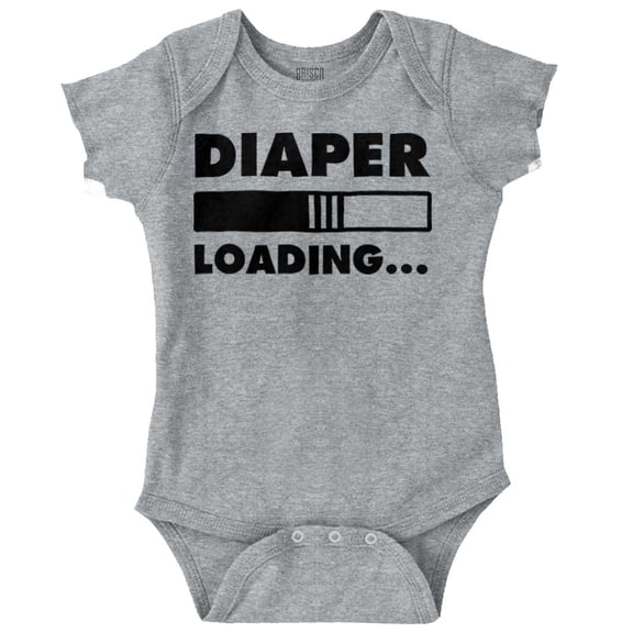Diaper Loading Cute Computer Humor Romper Boys or Girls Infant Baby Brisco Brands 12M