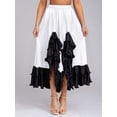 thumbnail image 5 of Sholeno Women Ruffle Long Full Folklorico Practice Performance Maxi Dance Skirt White S, 5 of 6