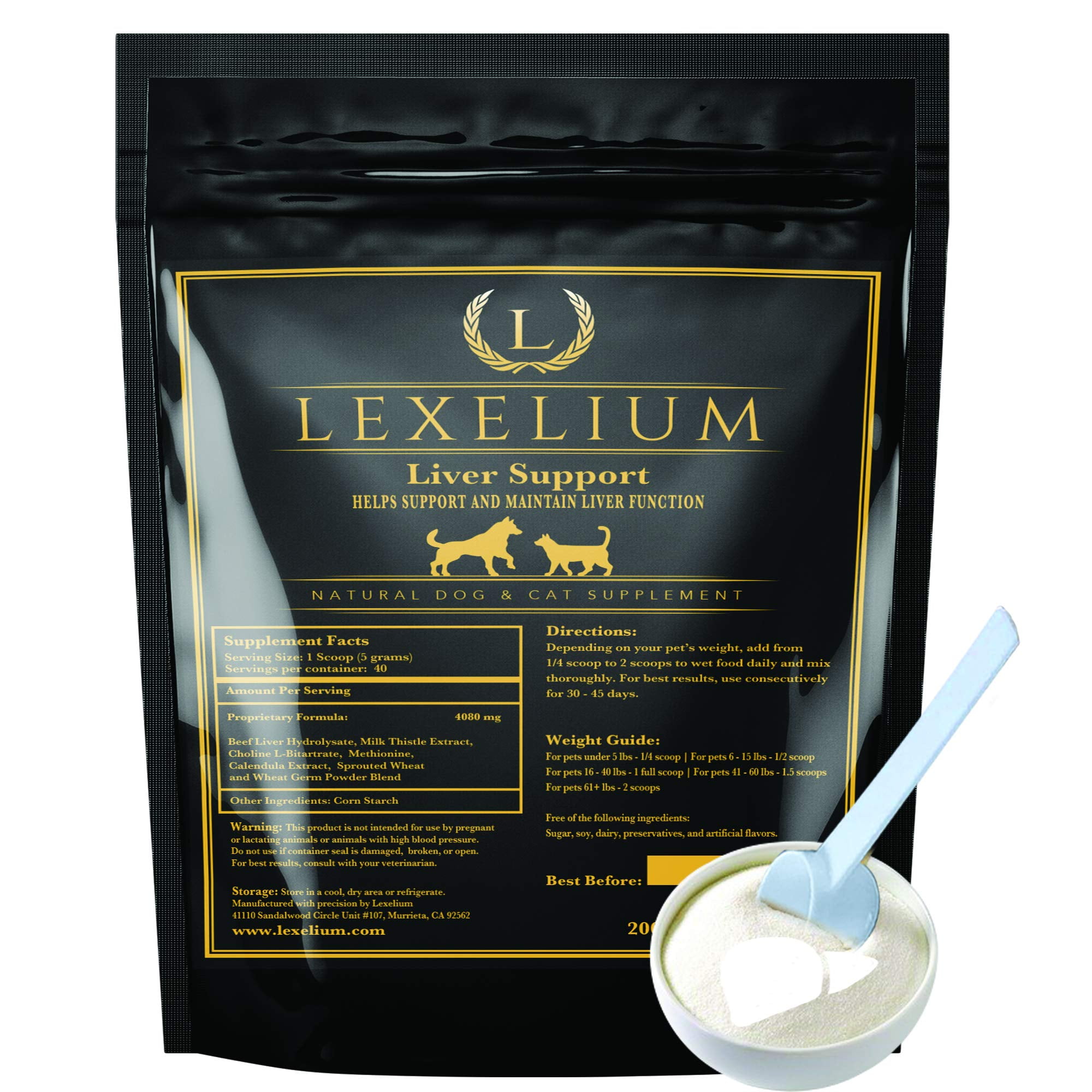 Lexelium Liver Support Supplement for Dogs and Cats Great for