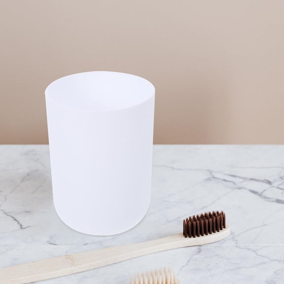 ibasenice 1 Set Bathroom Accessory Kit, Plastic Toothbrush Holder Cup and Lotion Box, White Vanity Organizer for Sink Countertop
