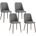 thumbnail image 1 of HOMCOM Ensemble de 4 Chaises de Salle à Manger, Chaise d'Appoint en Velours, Gris Foncé, 1 of 10