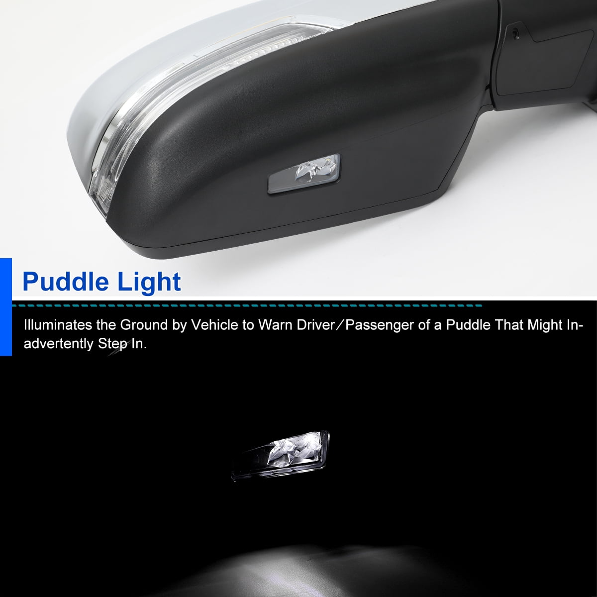 Spec-D Tuning Chrome Power Heated + LED Signal + Blind Spot Monitor BSM Right Passenger Side Mirror Compatible with 2019-2024 Ram 1500