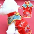 thumbnail image 2 of UDIYO Pet Clothes Tassel Design Button Closure Vivid Color Super Soft Exquisite Pattern Dress Up Cloth Pet Dog Chinese New Year Clothes Puppy Tang Suit Pet Supplies, 2 of 6