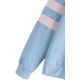 thumbnail image 3 of Sudadera con capucha y cordón para mujer con estampado de planetas Varsity a rayas Adepaton WMZY-680-30, 3 of 5