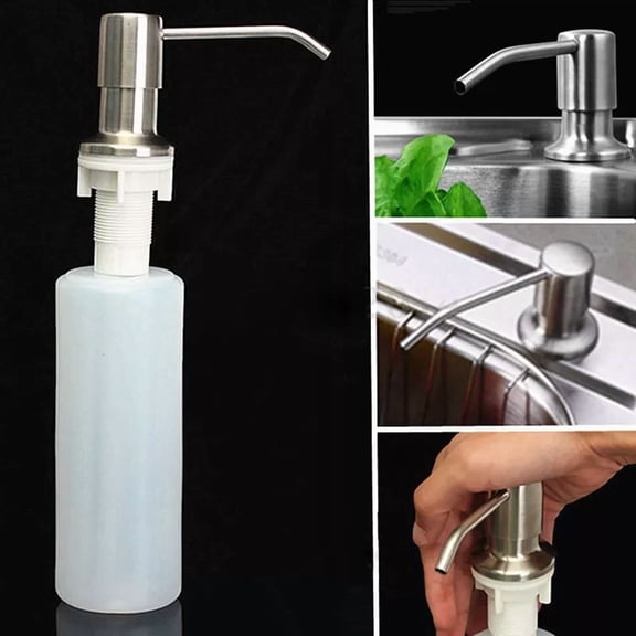 360° Sink Soap Dispenser Stainless Steel Kitchen Hands Liquid Pump Bottle Kit