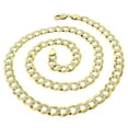 thumbnail image 3 of 14K Yellow Gold 9.5MM Solid Cuban Curb Link Two-Tone Pave Chain Necklaces, Real 14K Gold, Next Level Jewelry, 3 of 5
