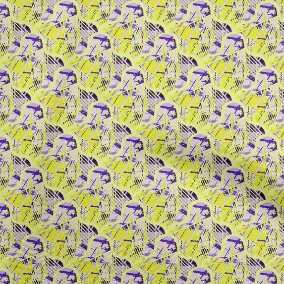 oneOone Cotton Poplin Twill Yellow Fabric Abstracts Craft Projects Decor Fabric Printed By The Yard 56 Inch Wide
