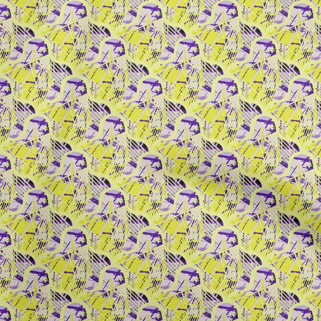oneOone Velvet Yellow Fabric Abstracts Craft Projects Decor Fabric Printed By The Yard 58 Inch Wide