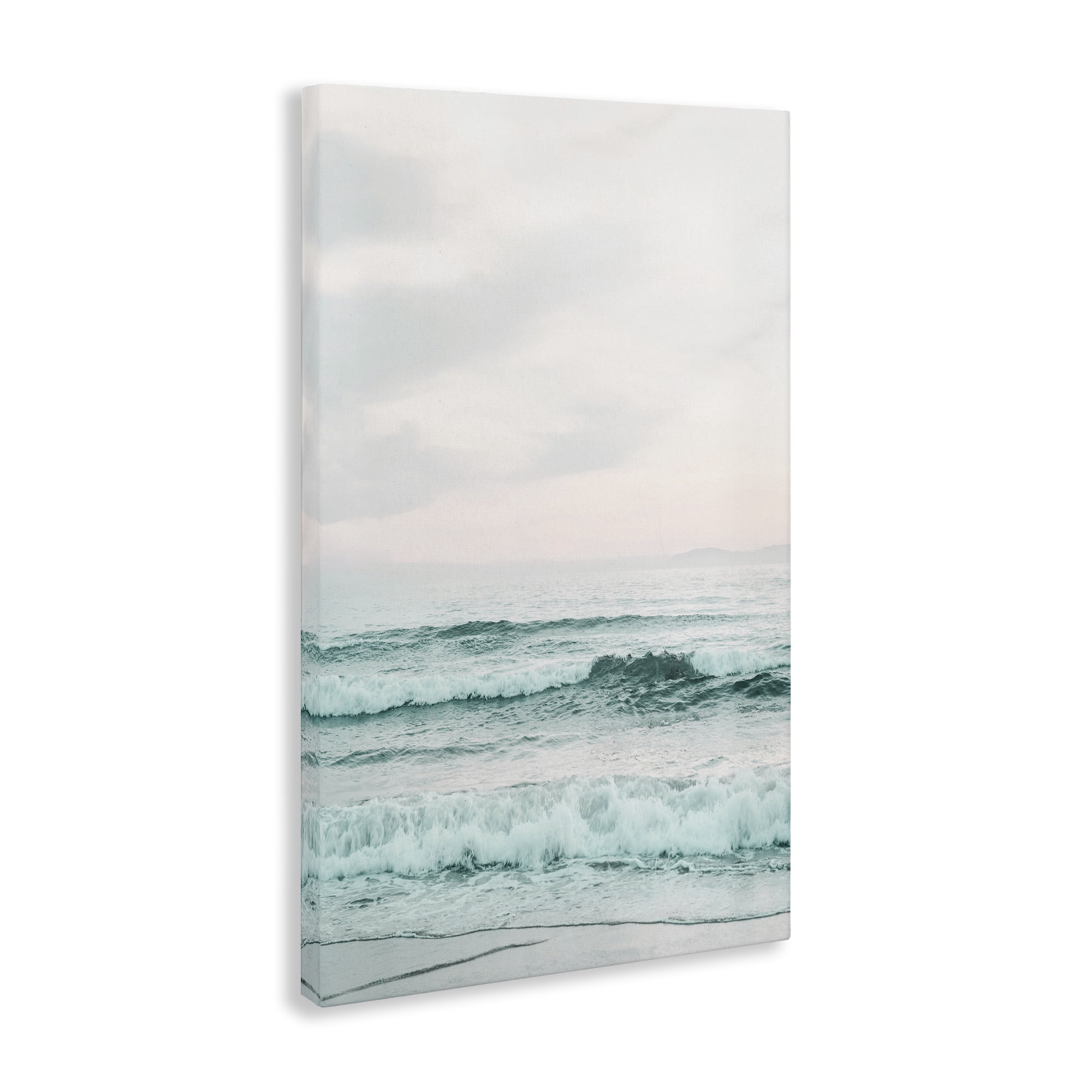 Stupell Industries Teal Sea Tide Nautical & Beach Photography Wrapped Canvas Art Print Wall Art, 24 x 36