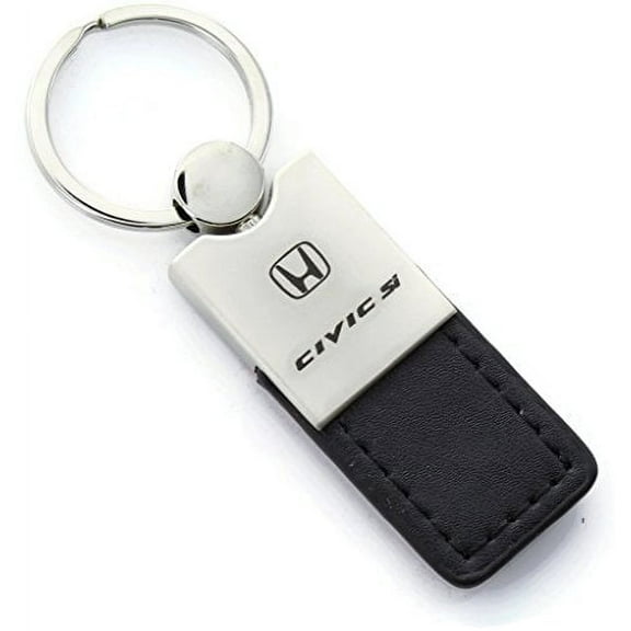 Honda Civic SI Keychain & Keyring - Duo Premium Black Leather