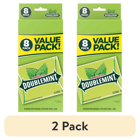 (2 pack) Wrigley's Doublemint Bulk Chewing Gum, Value pack - 15 Ct (8 pack)