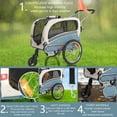 thumbnail image 4 of MOJAY 3-in-1 Dog Bicycle Trailer, Dog Stroller, and Dog Jogging Stroller, Off-road Bike Trailer Blue, 4 of 6