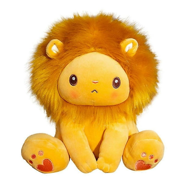 Lion Shaped Plush Toy Realistic Yellow Stuffed Animal Ideal For Sofa Decoration Bedroom Decoration Huggable 1Pcs