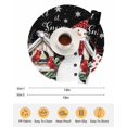 thumbnail image 6 of 13 Inch Round Placemats Set of 6, Black Snowman Christmas Non Slip Heat Insulation PP Table Mats, Xmas Snowflake Birds Berry Winter Washable Place Mats for Kitchen Dining Party Table Decor, 6 of 7