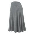 thumbnail image 3 of Made by Johnny Women's Lightweight Fold Over Flared Midi Skirt S HEATHER_DARK_GREY, 3 of 3