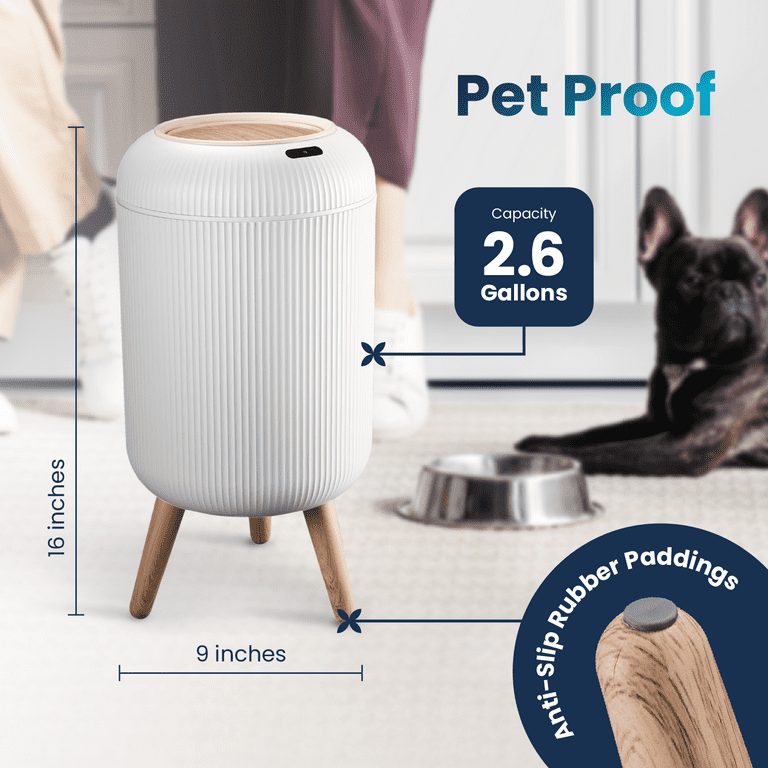 EMANE Motion Sensor Smart Trash Can – No-Show Bag Design, Waterproof, Slim Bathroom Bin