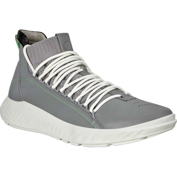 Men's ECCO ST.1 Lite Mid Cut Top Sneaker Dove/Black/Wild Dove Full Grain Leather - Walmart.com - Walmart.com