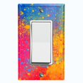 thumbnail image 1 of Metal Light Switch Plate Cover Colorful Paint Splash Art Wallpaper WAL024, 1 of 13