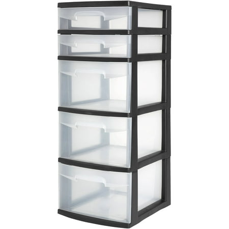 Sterilite 5 Drawer Tower, Black - Walmart.com