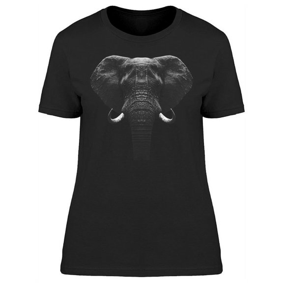 Dark Elephant Head T-Shirt Women -Image by Shutterstock, Female x-Large