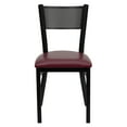 thumbnail image 6 of Flash Furniture 2 Pk. HERCULES Series Black Grid Back Metal Restaurant Chair - Burgundy Vinyl Seat, 6 of 7