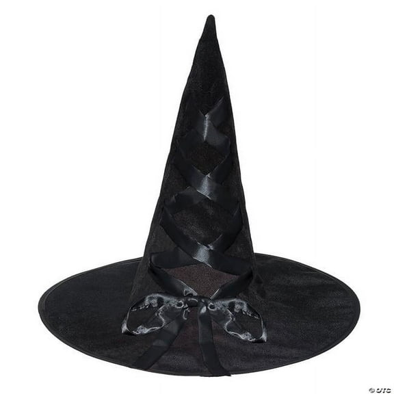 Underwraps UR30780OS Witch Hat Ribbon Black Adult Costume Accessory - One Size