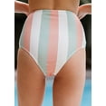 thumbnail image 5 of Sidefeel Swim Shorts for Women High Waist Tie Knot Tummy Control Bikini Panty Cute Color Block Printed Swim Bottoms, 5 of 7