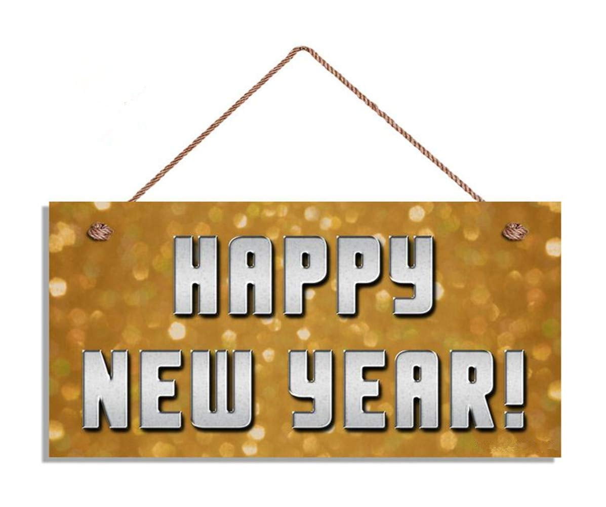 Wendana Happy New Year Sign, Sparkly Lights Holiday Sign, House Gift