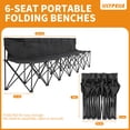 thumbnail image 3 of Slsy Sports Sideline Team Bench, Folding 6 Person Bench for Seating, Soccer Sport Team Collapsible 6 Chair Bench for Kids, Adults - 6 Seat Bench Black, 3 of 7