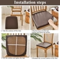 thumbnail image 4 of 4Pcs Chair Seat Cover Waterproof Seat Slipcover PU Leather Chair Seat Cushion Protector Cover Removable Wedding Banquet Square Chair Cover for Dining Room Home Kitchen, 4 of 11