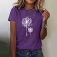 thumbnail image 5 of Blouses pour Femmes, Mode Féminine Imprimé Manches Courtes Blouse Drôle Col Rond T-Shirt Tops, 5 of 5