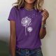 thumbnail image 5 of Fiudx Ofertas y Liquidaciones Blusa de Manga Corta con Estampado de Moda para Mujer, Divertida Camiseta con Cuello Redondo, 5 of 5