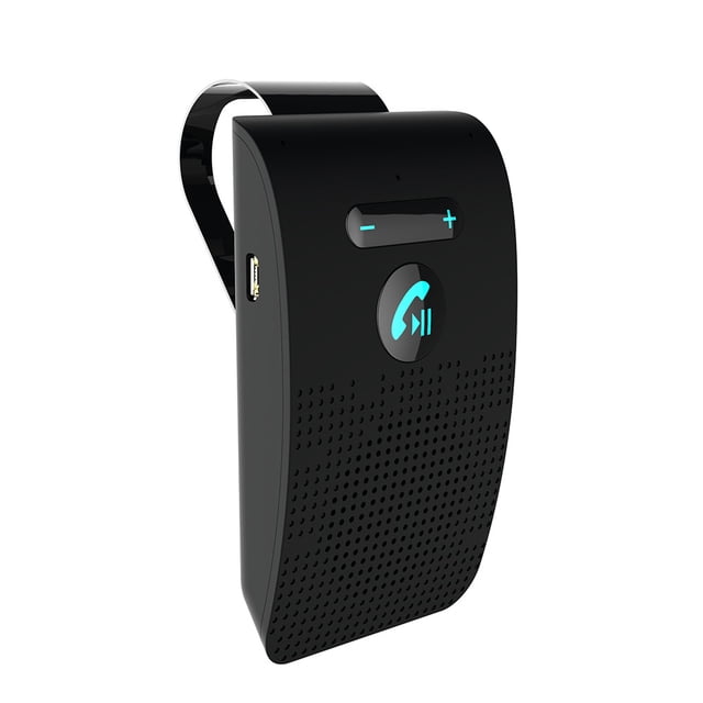BT In-Car Speakerphone with Visor Clip Wireless Handsfree Call Musical Speaker Support 2 Phone Connected