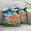 thumbnail image 3 of COMIO  Square Decorative Fashion Throw Pillow Case Cushion Cover Colorful Fish, 3 of 5
