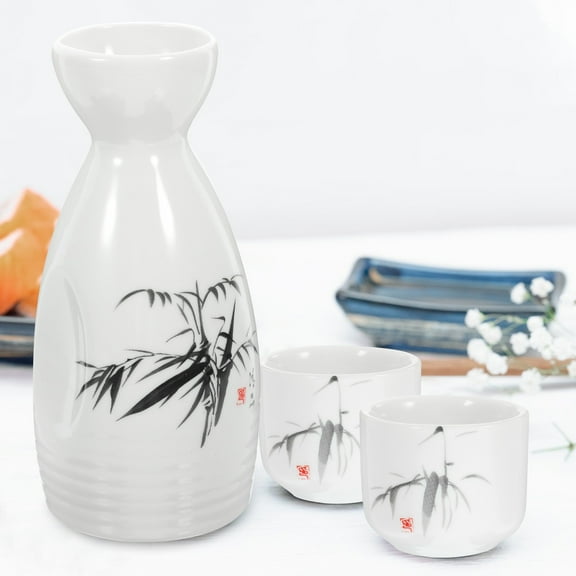 NICEXMAS Nicexmas Ceramic Sake Kettle White Traditional Design for Storage 1Set