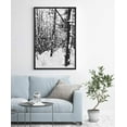 thumbnail image 2 of IDEA4WALL Framed Canvas Art Wall Decor Snow Pine Trees in Winter Time Nature Forest Watercolor Minimalism Modern Scenic Dramatic Black and White for Dorm Home Office - 16"x24", 2 of 4