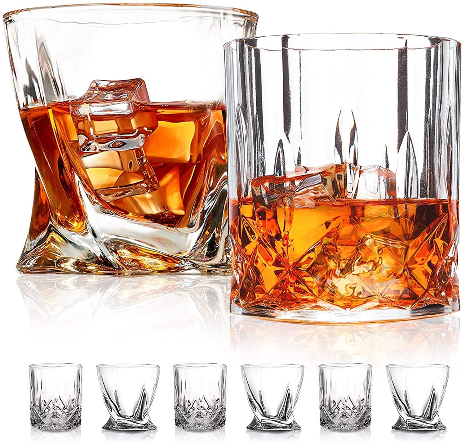 6Pk Whiskey Glass Tumbler Bourbon Glasses Cocktails Thick Weighted Bottom 6-9OZ 