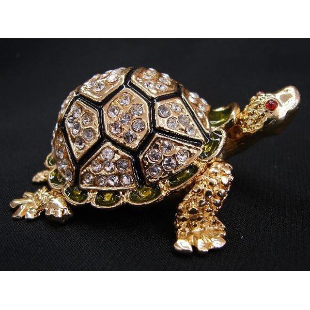 Feng Shui Import LLC 2980 Grande Tortue en Métal Bijoutée